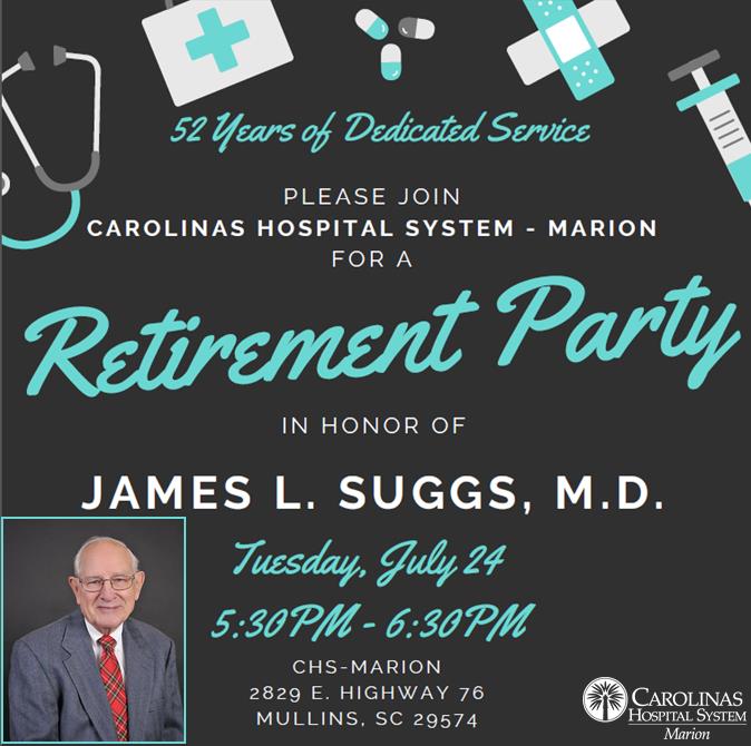 RetirementParty.Invitation.Dr.Suggs – City of Marion, South Carolina